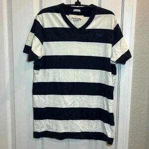 Abercrombie and Fitch Y2K Men’s T-shirt Striped Muscle Tight Fitted Sz L